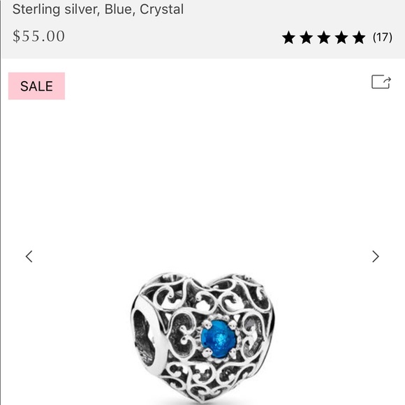 NEW Pandora Heart Charm Blue Crystal - Picture 4 of 5